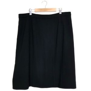 CHANEL 44 10 12 wool skirt imprinted buttons career pleats France black